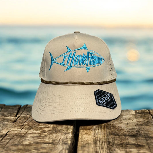 Water repellent 5 Panel Laser Rope Performance Hat (Khaki)