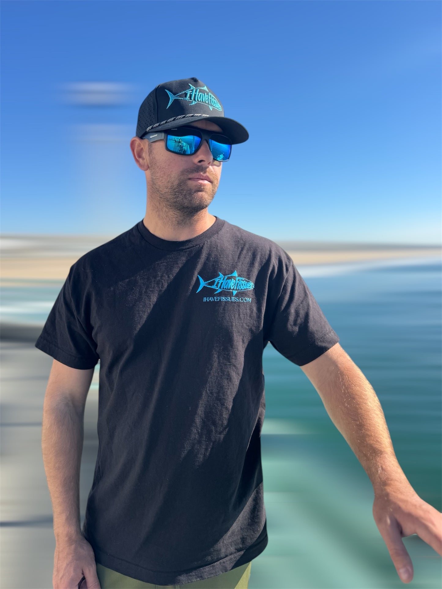 Water repellent 5 Panel Laser Performance Rope Hat (Black)