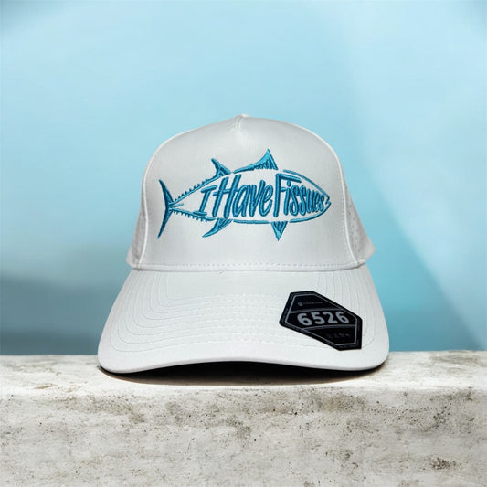 Water repellent 5 Panel Laser Performance Hat (White)