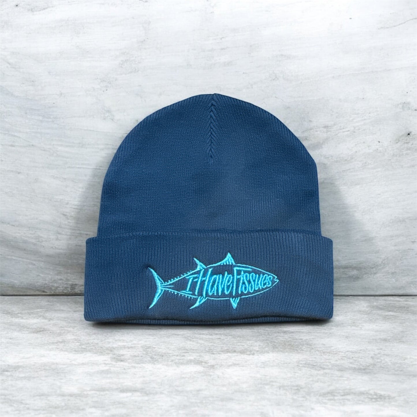 100% Organic Cotton Cement Blue Beanie