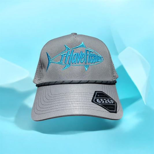 Water repellent 5 Panel Laser Performance Rope Hat (Gray)