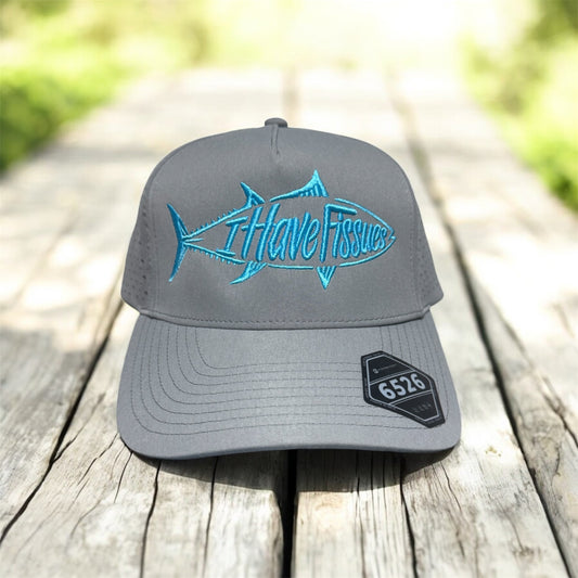 Water repellent 5 Panel Laser Performance Hat (Grey)